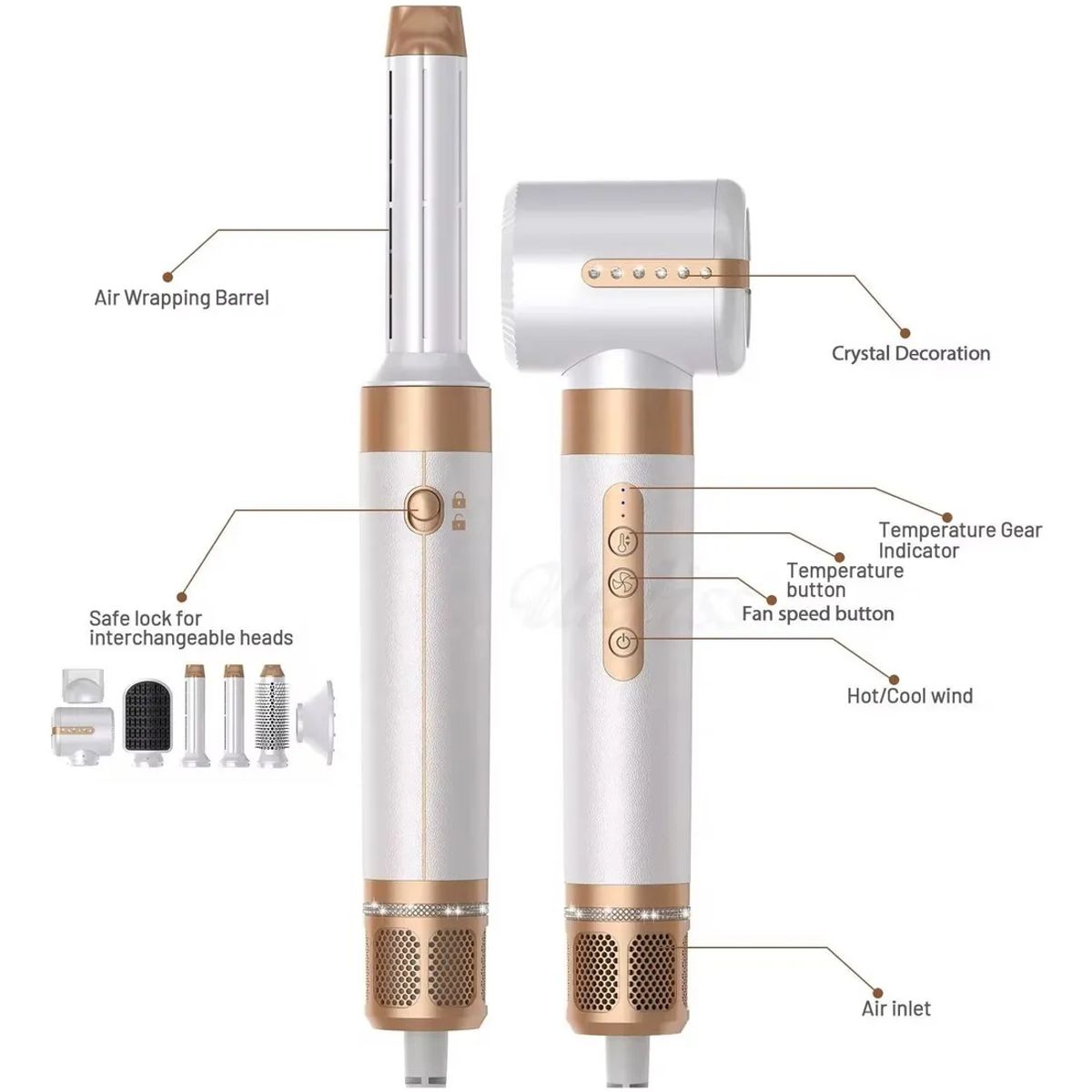 GENERICO - Cepillo Secador De Pelo Juego De Cepillos Secador