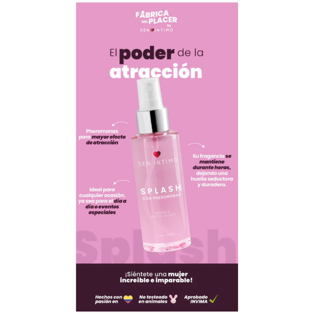 SEN INTIMO - Splash con Feromonas Frutos Rojos x 120 ml Sen Intimo