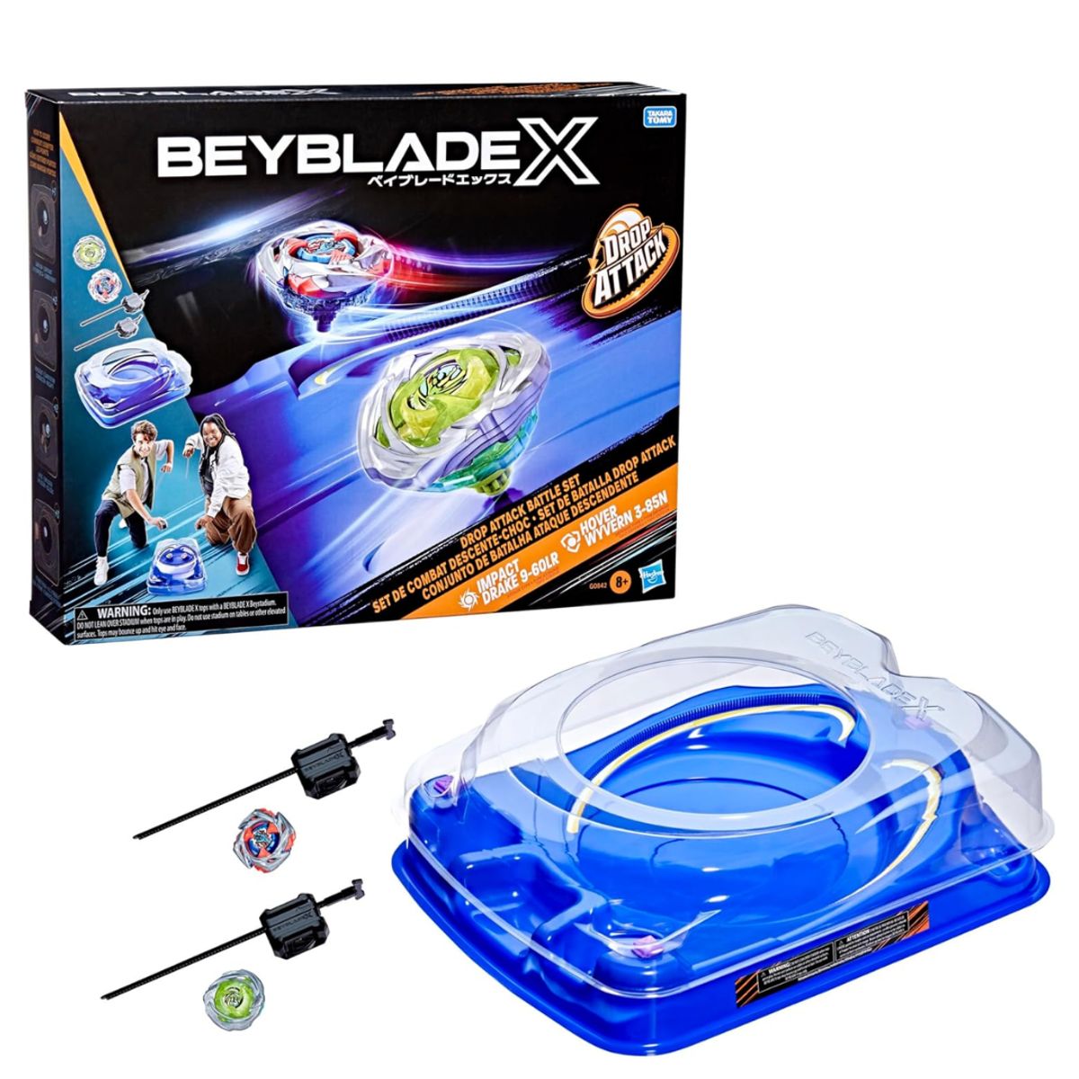 BEYBLADE - Beyblade X Drop Attack Battle Set con Beystadium Arena Con 2 Lanzadores