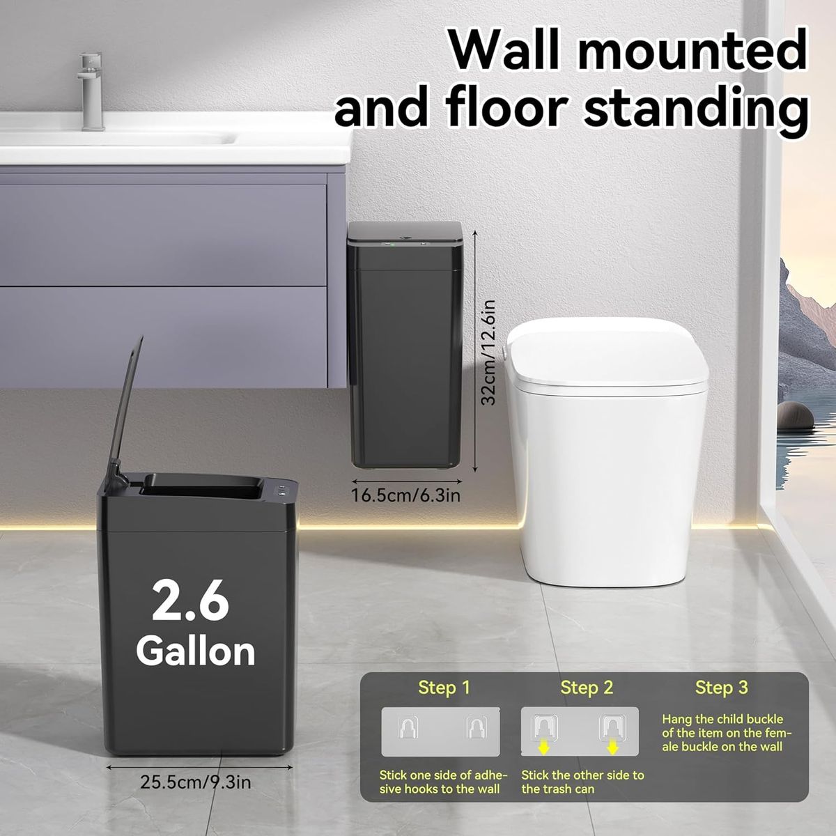 GENERICO - Papelera Cesto de basura Automática con sensor X2 Color Negro