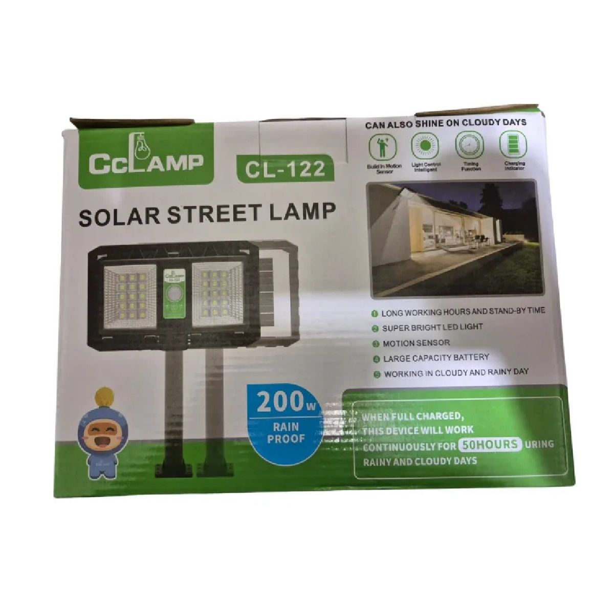 GENERICO - Lámpara Solar con  panel Soporte 200W – CL-122