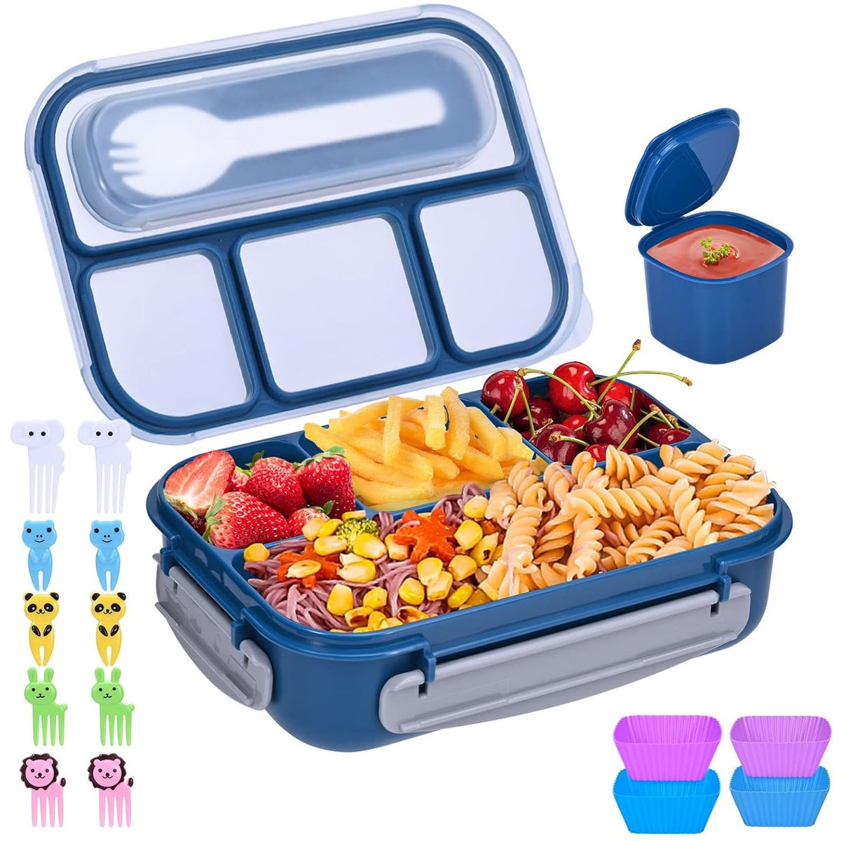 ONE PIXEL - Lonchera Portacomida Portátil Contenedor De Alimentos Utensilio Comida