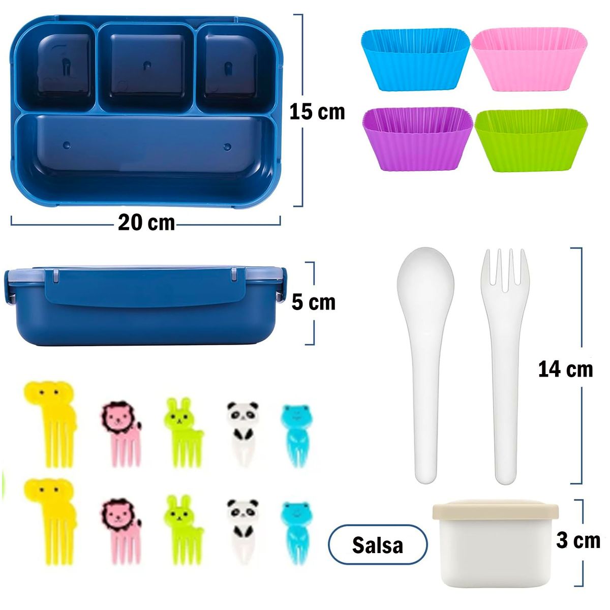 ONE PIXEL - Lonchera Portacomida Portátil Contenedor De Alimentos Utensilio Comida