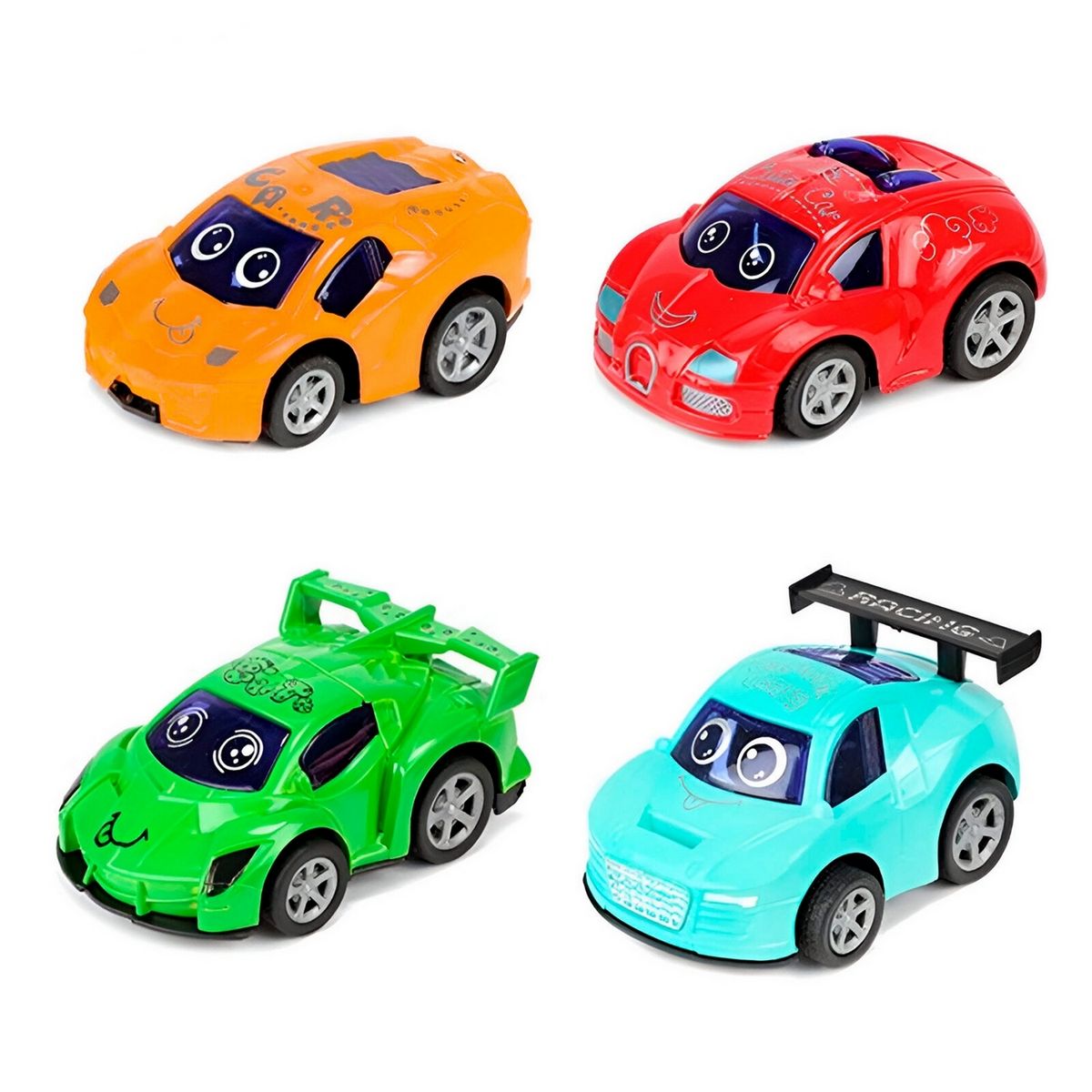 GENERICO - Carros De Cuerda Deportivo Ojitos Coleccion X 4 Unidades