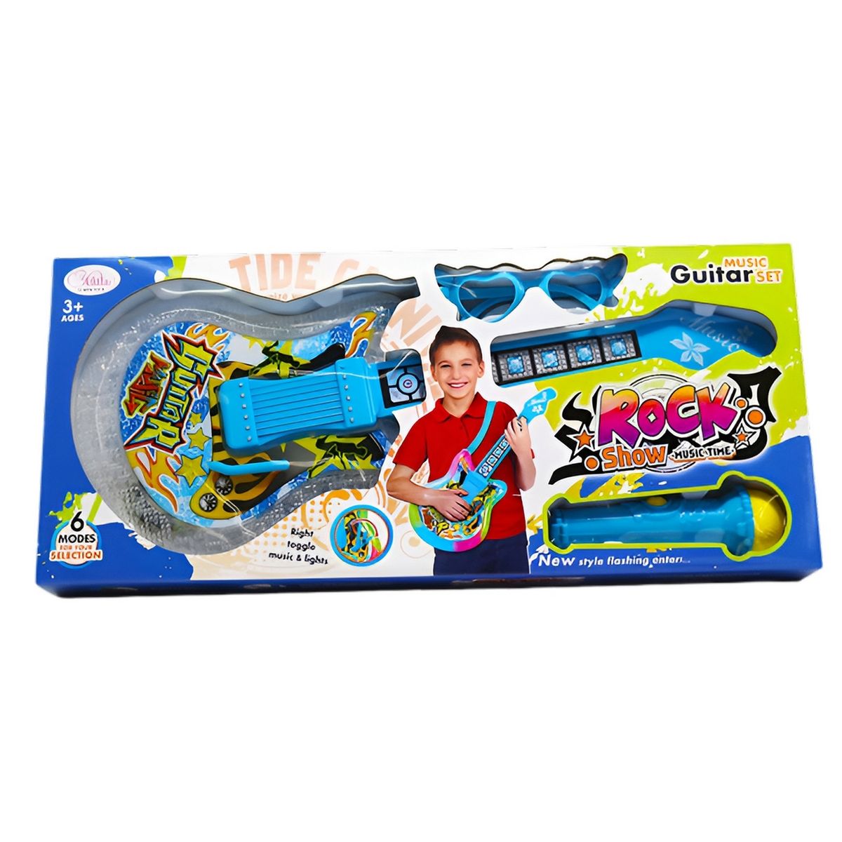 GENERICO - Guitarra De Juguete Con Microfono Juguete Unisex + Baterias