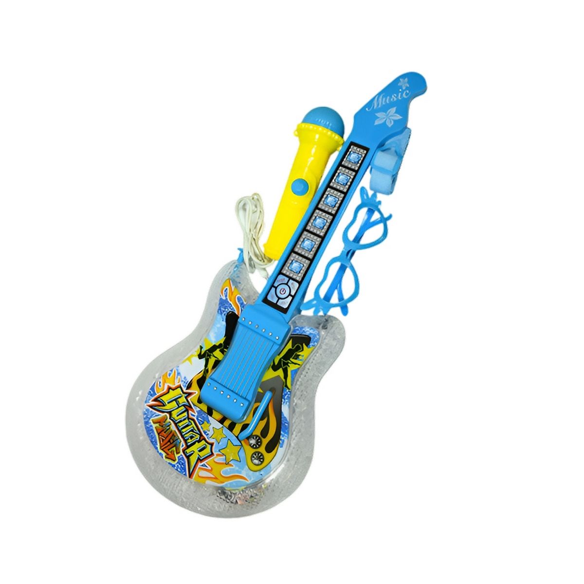 GENERICO - Guitarra De Juguete Con Microfono Juguete Unisex + Baterias