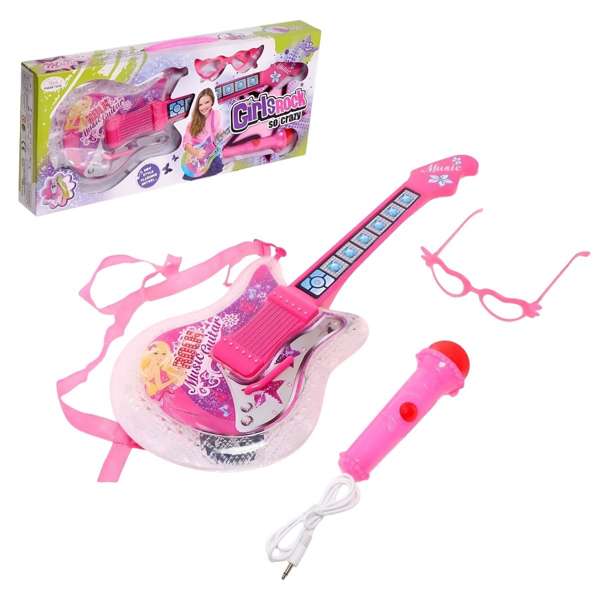 GENERICO - Guitarra De Juguete Con Microfono Juguete Niñas + Baterias