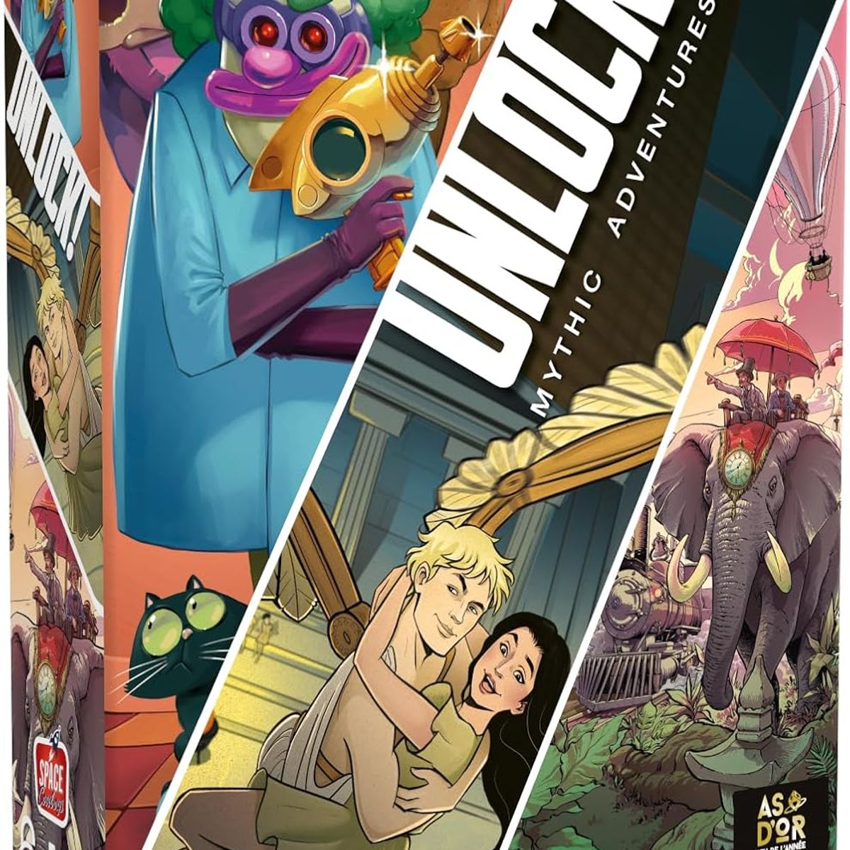 ASMODEE - ¡DESAFÍO Juego de Cartas Aventura Mítica Cooperativa Space Cowboys