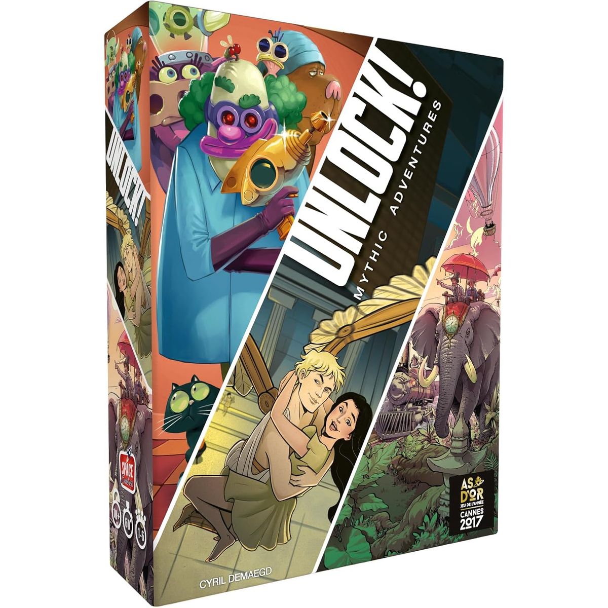 ASMODEE - ¡DESAFÍO Juego de Cartas Aventura Mítica Cooperativa Space Cowboys