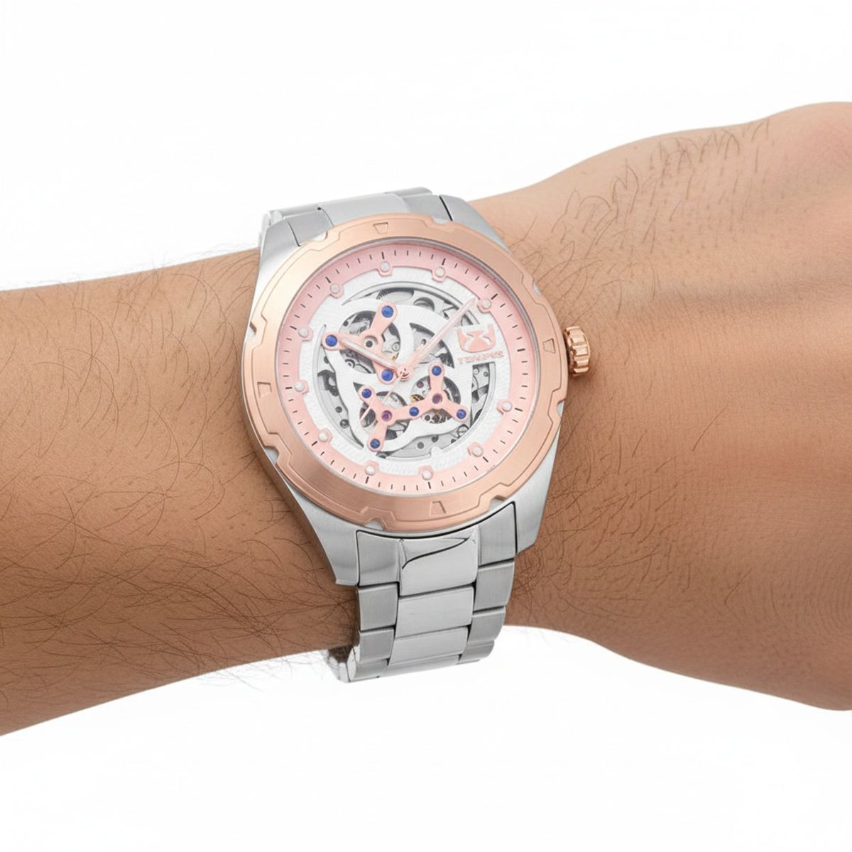TEMPUS - Reloj Tempus Blanco Con Bisel Rosa Para Caballero SMT-230912-01
