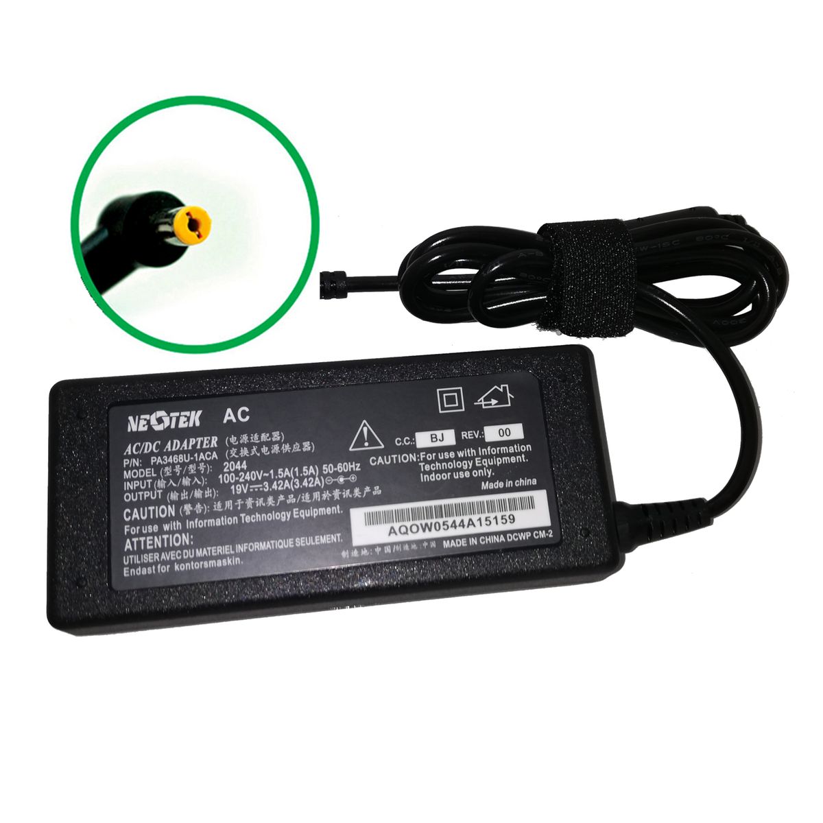 NEOTEK - Cargador para Acer 19V 3.42A – Conector 5.5 × 1.7 mm