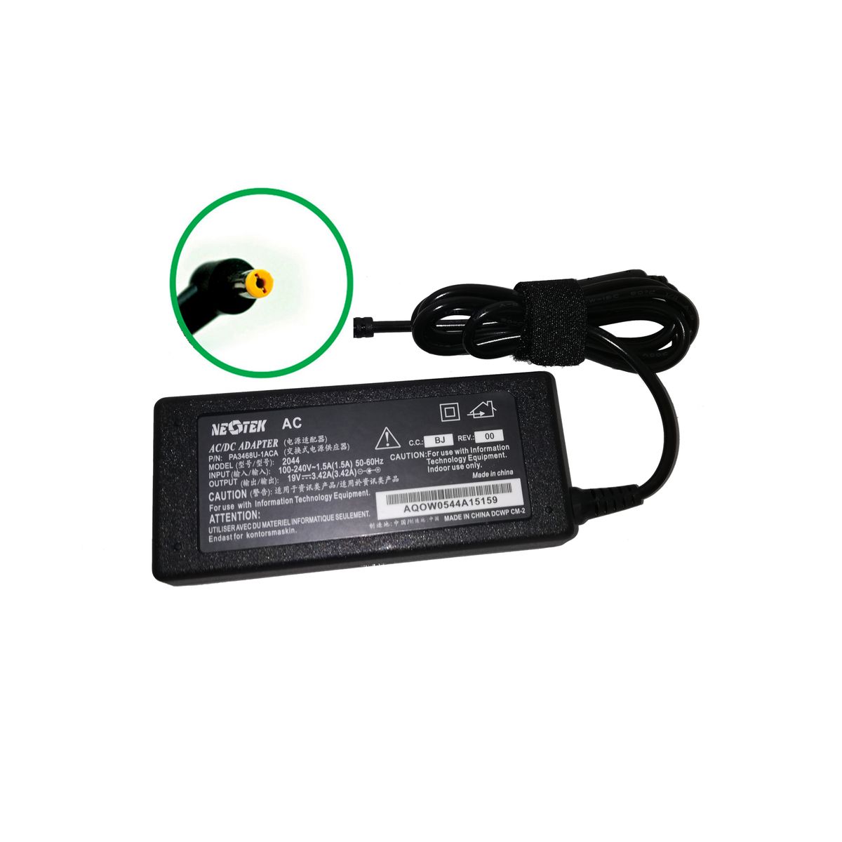 NEOTEK - Cargador para Acer 19V 3.42A – Conector 5.5 × 1.7 mm