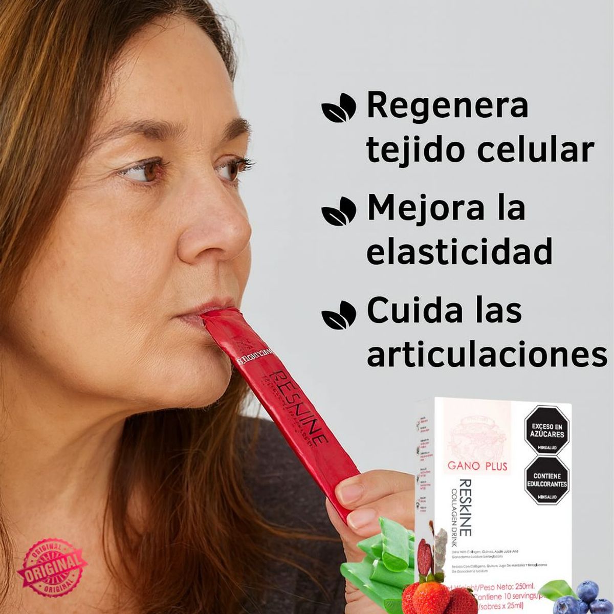 GANO EXCEL - Gano Plus Reskine Collagen Drink Caja X 10 sob X 25ml