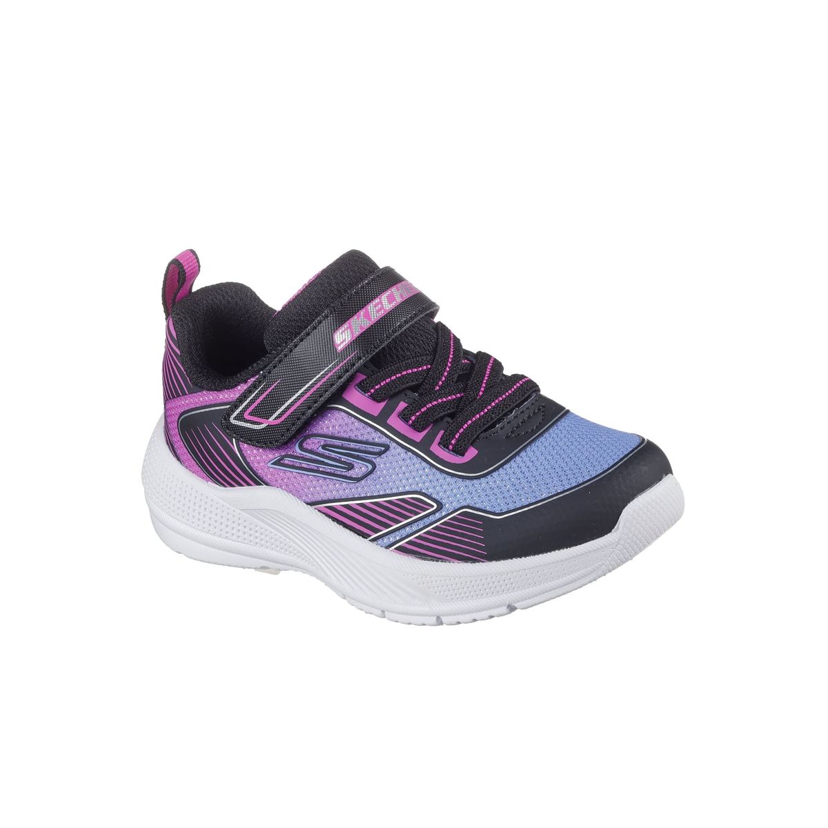 SKECHERS - Tenis Skechers Niña Microspec Advance Velcro Negro Azul