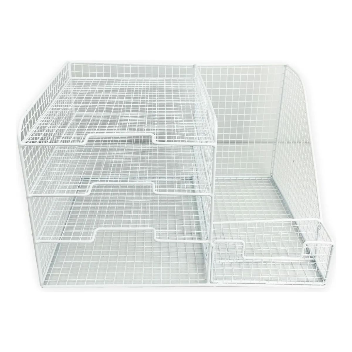 GENERICO - Organizador Trebal Escritorio Archivador Malla Metal Blanco