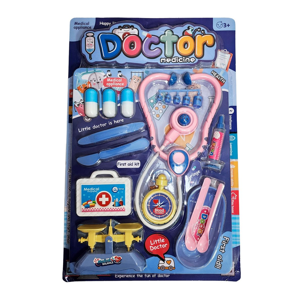 GENERICO - Kit Set Doctora Estetoscopio Instrumentos Juguete Didactico