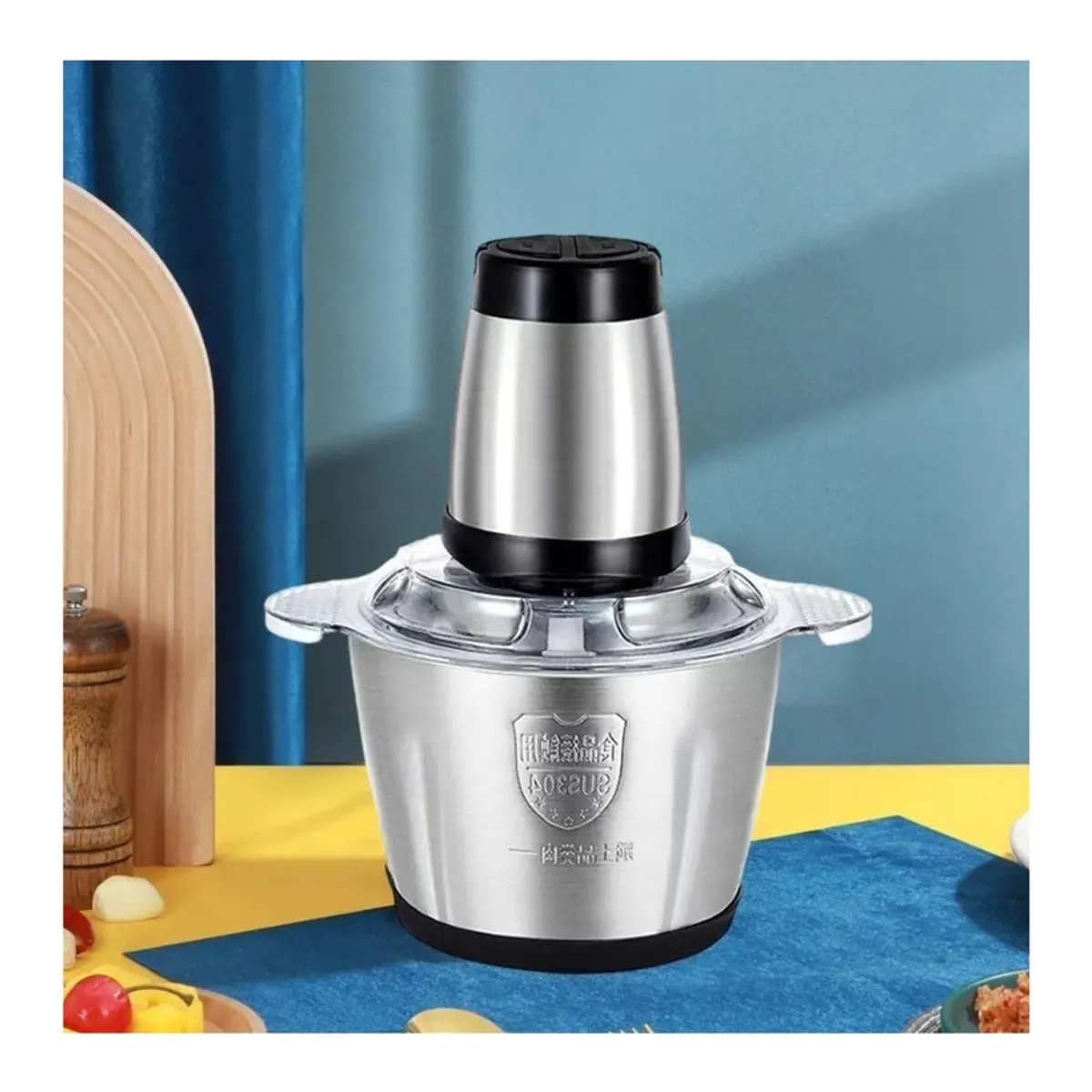 GENERICO - Picadora electrica procesadora de alimentos multifuncional 2lts