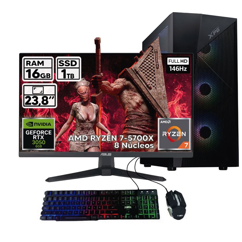 POWER GROUP - PC GAMER RYZEN 7 5700X RTX 3050 16GB RAM SSD 1TB ASUS TUF 24