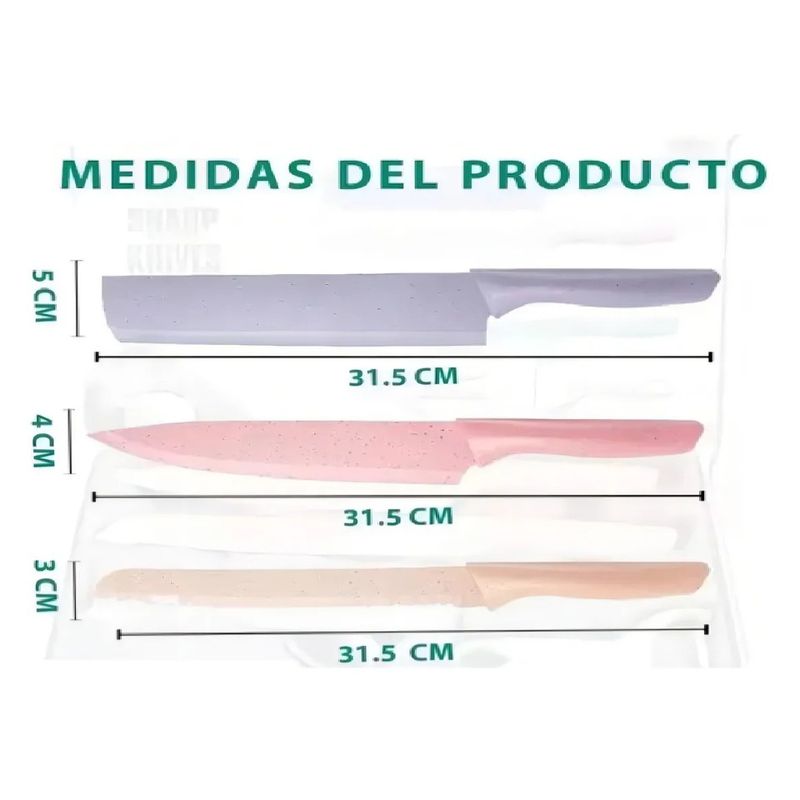 CHINA GLAZE - Cuchillos de Cocina en Caja Diseño Delgado y Funcional