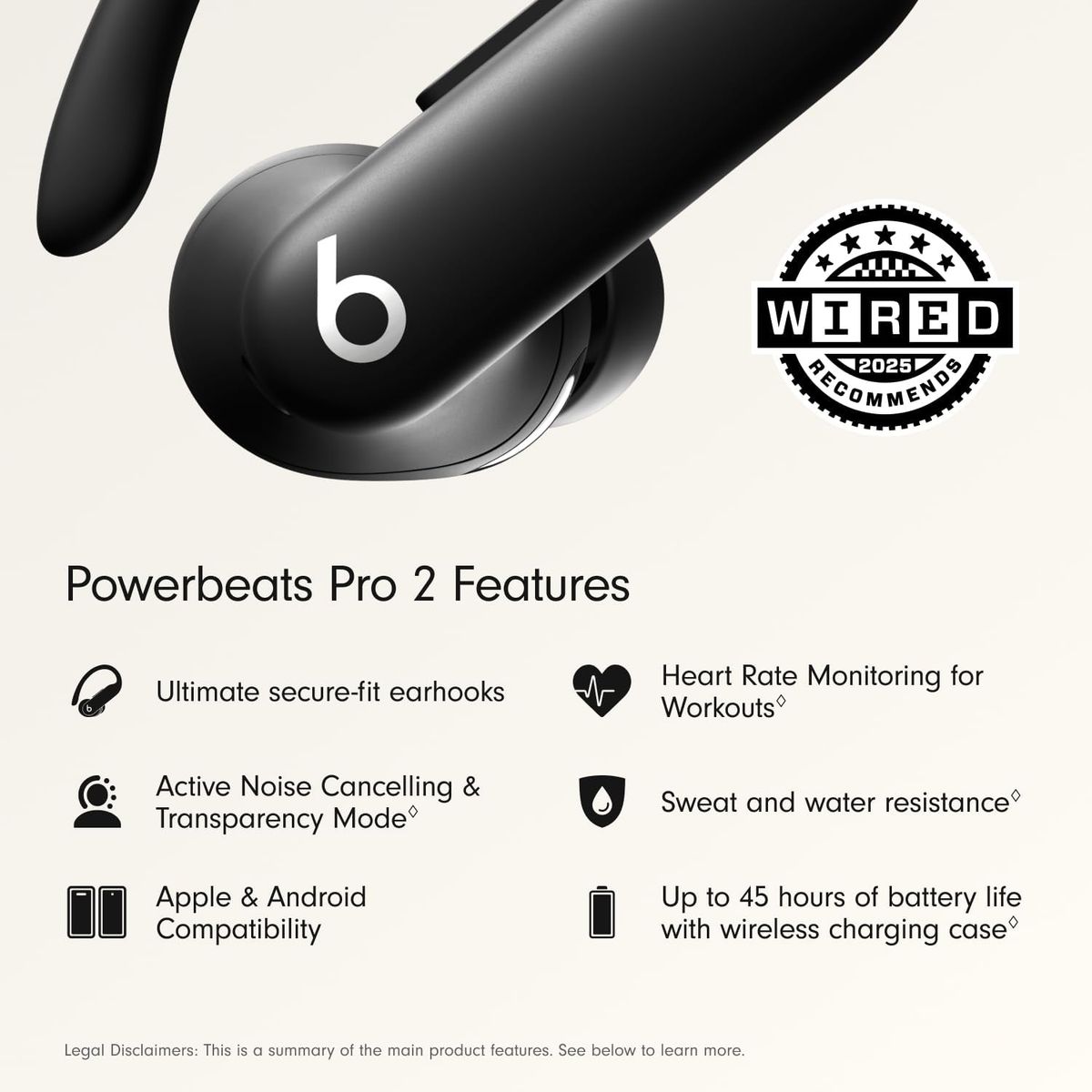 BEATS - Audífonos deportivos Beats Powerbeats Pro 2 Bluetooth Noise Cancelling