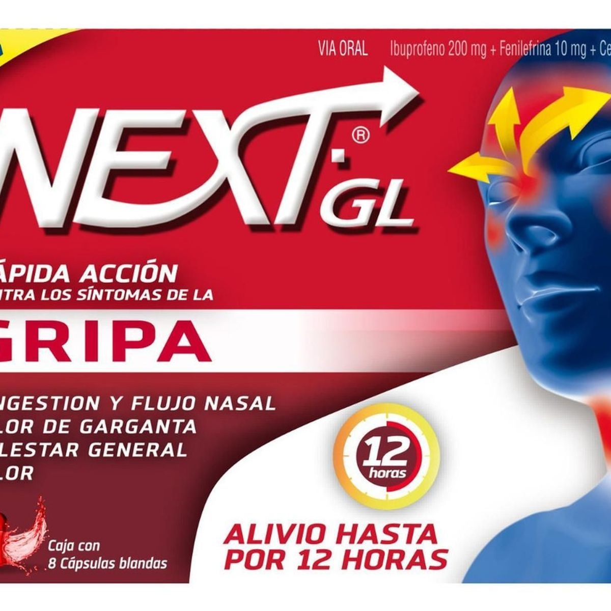 NEXT - Next Ibuprofeno Gripa 8 Capsulas