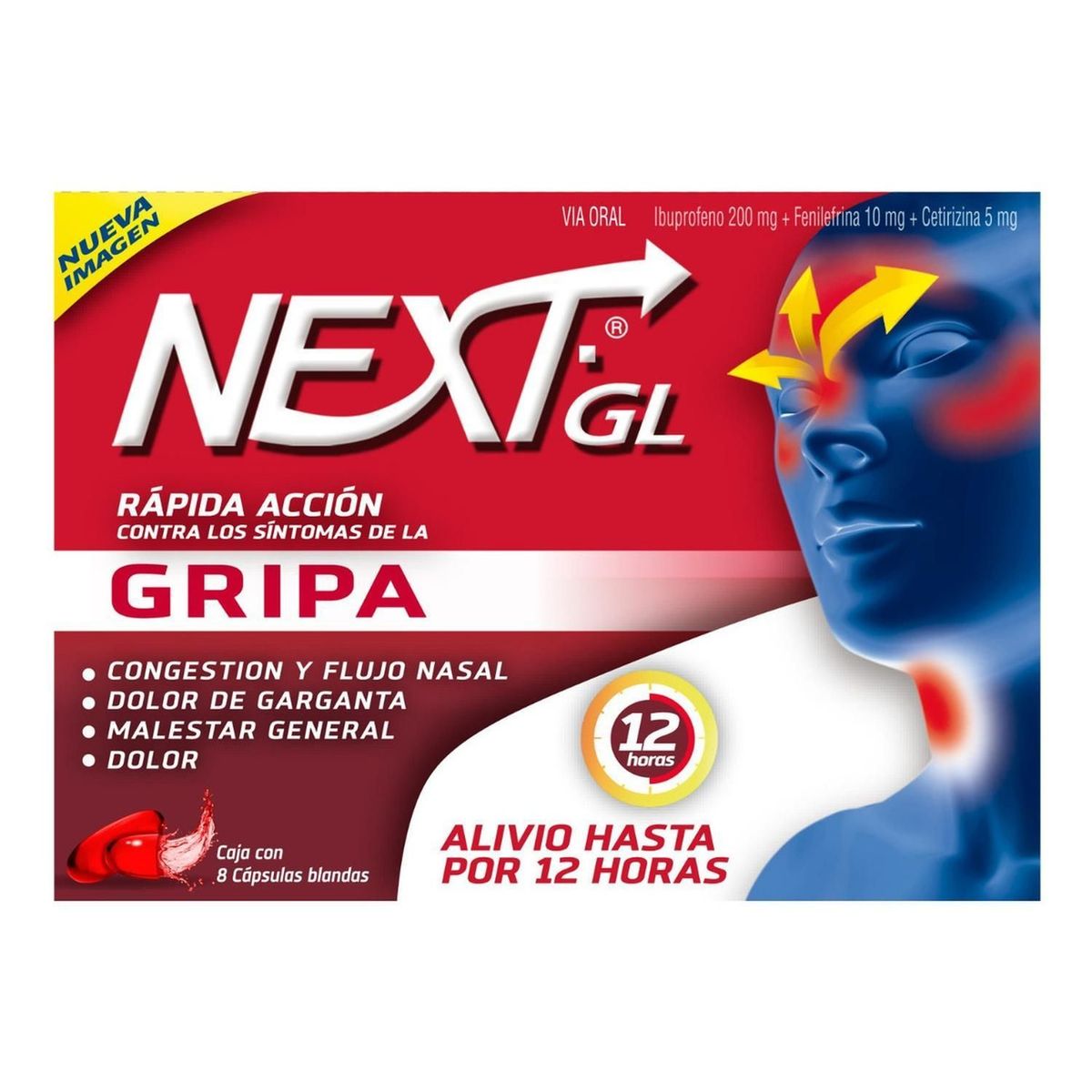 NEXT - Next Ibuprofeno Gripa 8 Capsulas