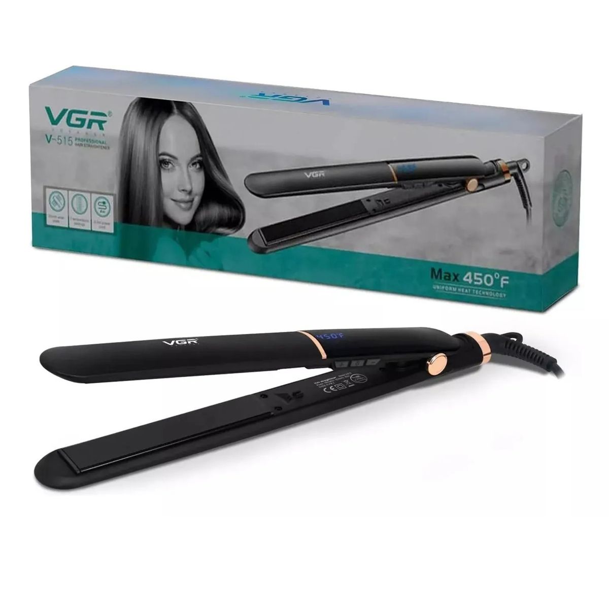 VGR - Plancha Para Cabello Profesional VGR
