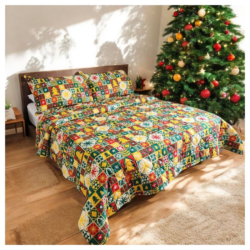 HOGARETO - Edredón Navidad Unifaz Cama Doble 140x190cm Hogareto 8112