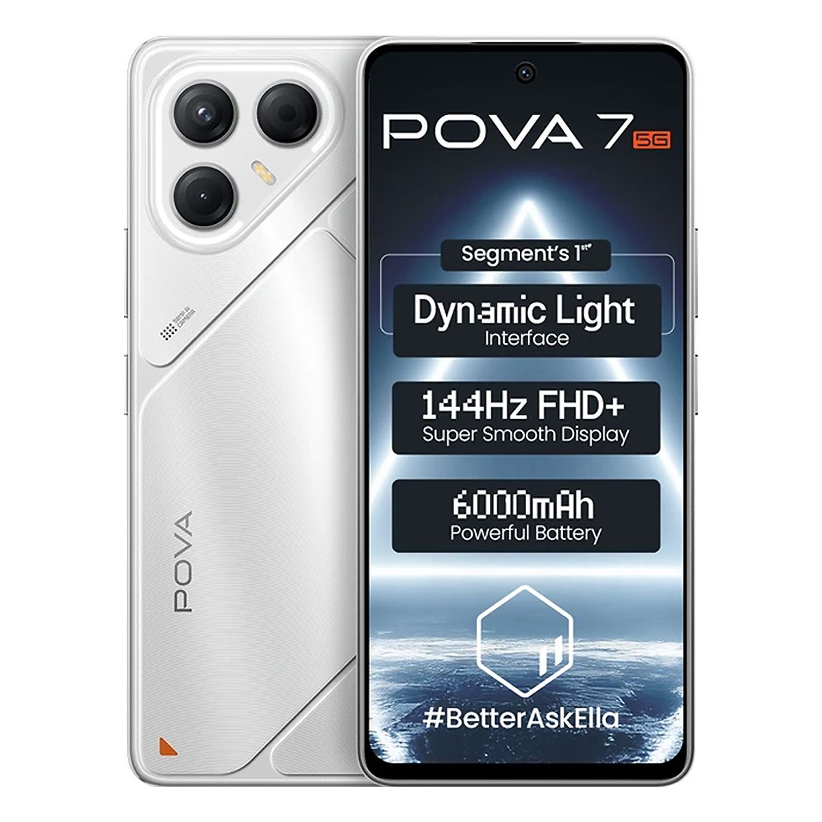 TECNO MOBILE - Celular Tecno POVA 7 5G 256GB 8GB (Ampliable a 16GB) Blanco