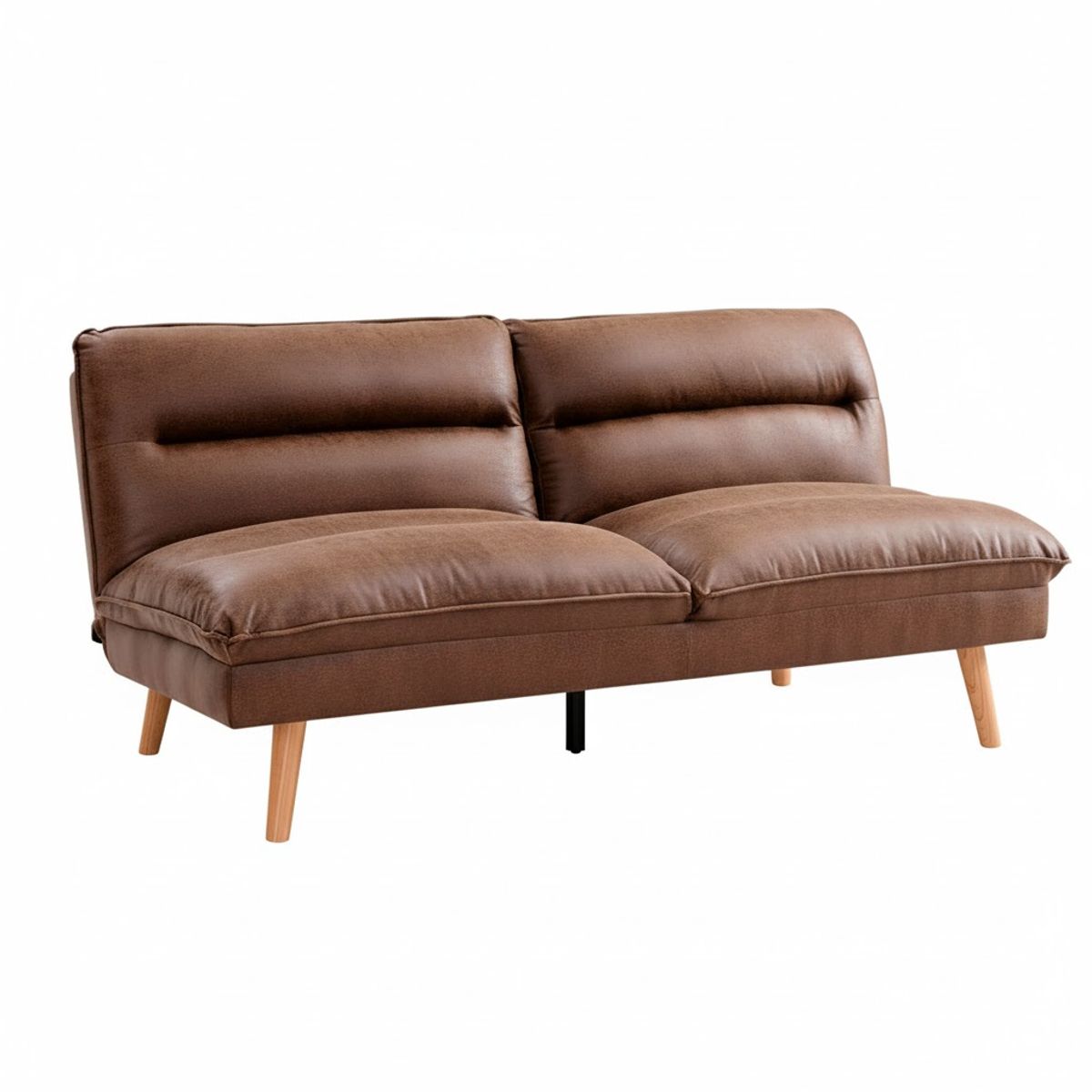 GENERICO - Sofacama de lujo pequeño moderno ecocuero de alta calidad marrón