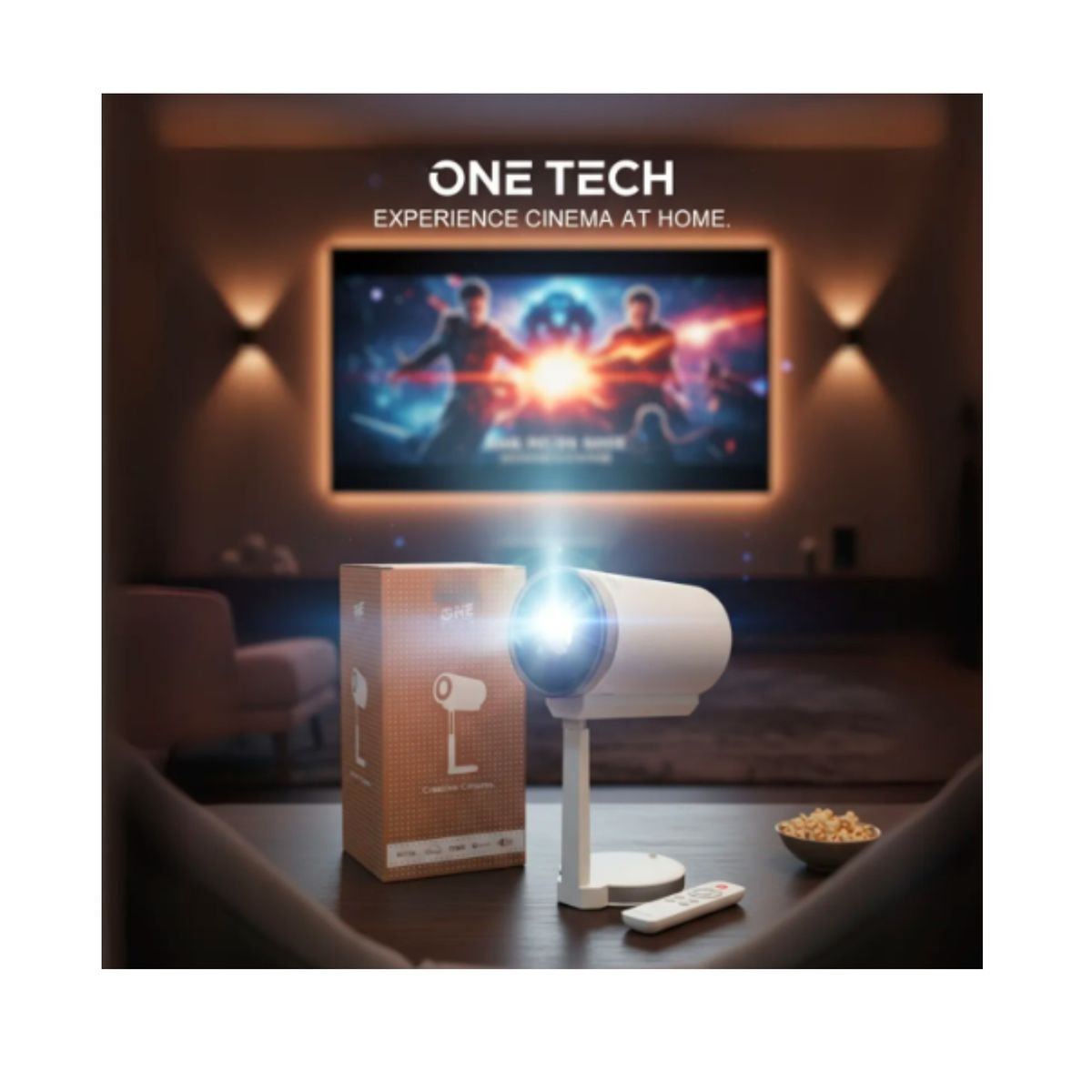 ONE TECH - Proyector Video Bean 1280 X 720p One Tech T700 Lic Netflix