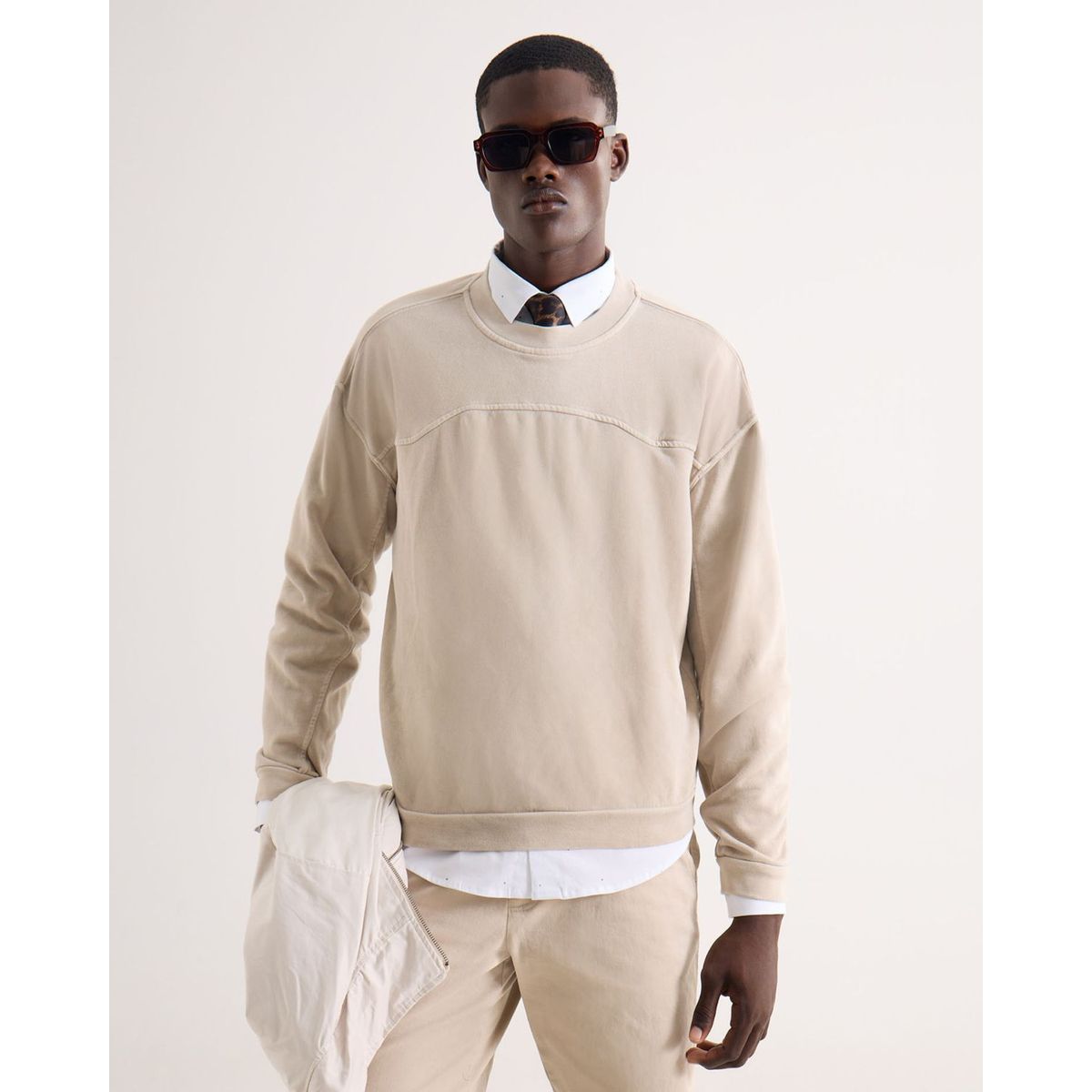 SEVEN SEVEN - Buzo Para Hombre Cuello Redondo Color Beige Marca Seven Seven #45060694