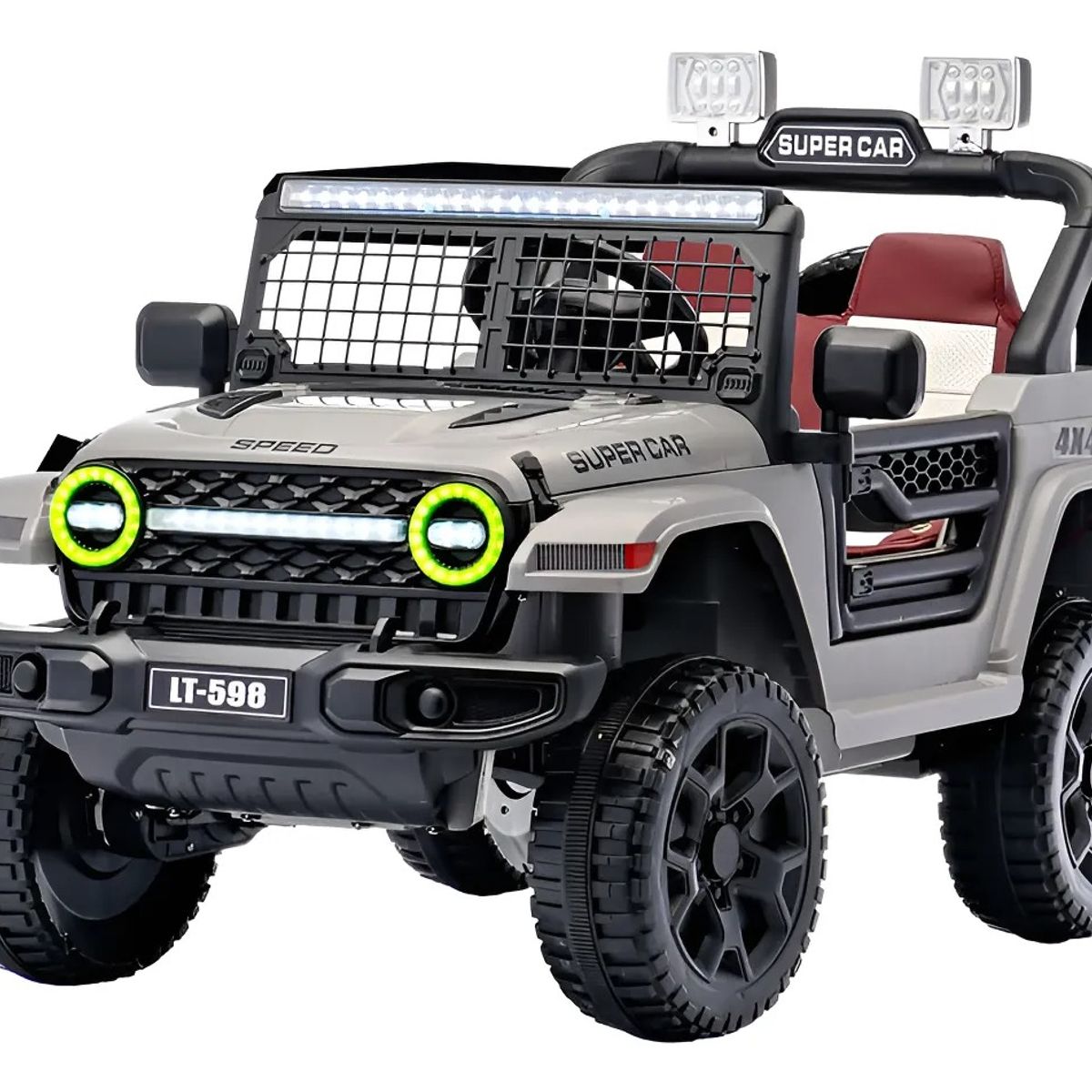 KIDSHOP - Carro Electrico Niños 4x4 Control Musica Luces KB004-GRC