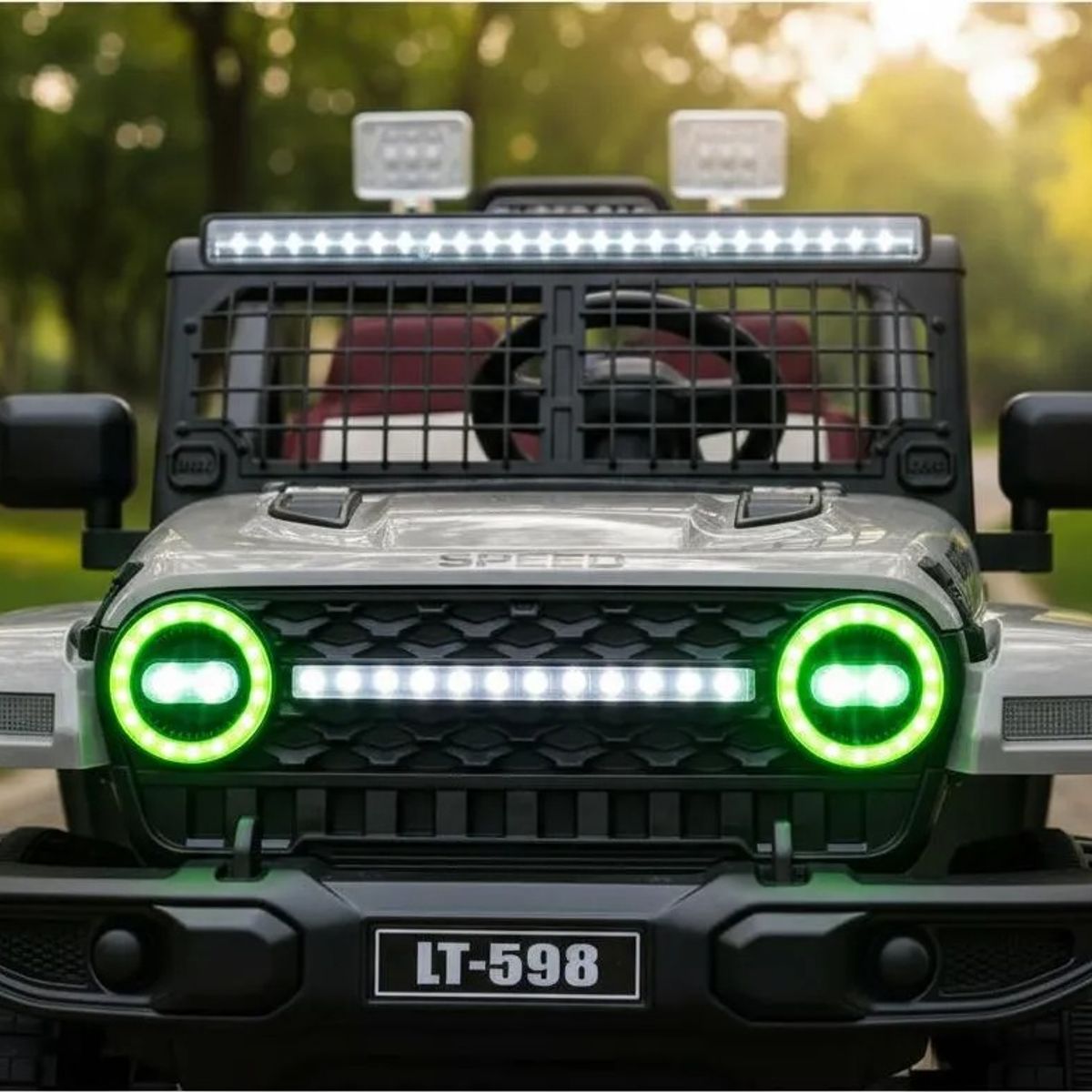 KIDSHOP - Carro Electrico Niños 4x4 Control Musica Luces KB004-GRC