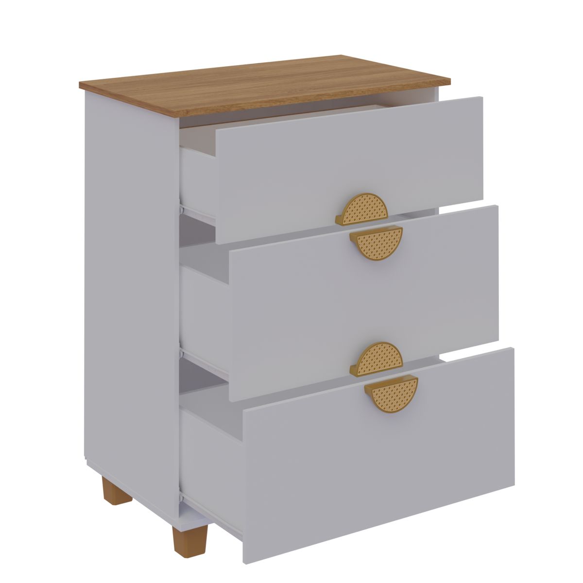 GENERICO - Comoda Organizadora Blanco Con 3 Cajones_.