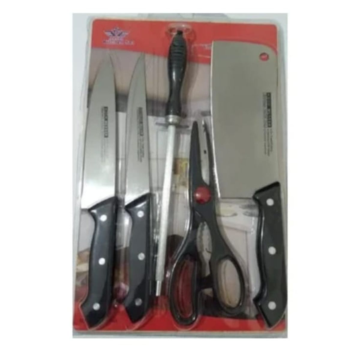 GENERICO - Set De Cuchillos + Tabla Tijera Y Afilador