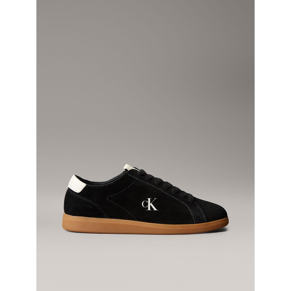 CALVIN KLEIN - Tenis negro cupsole de cuero Calvin Klein
