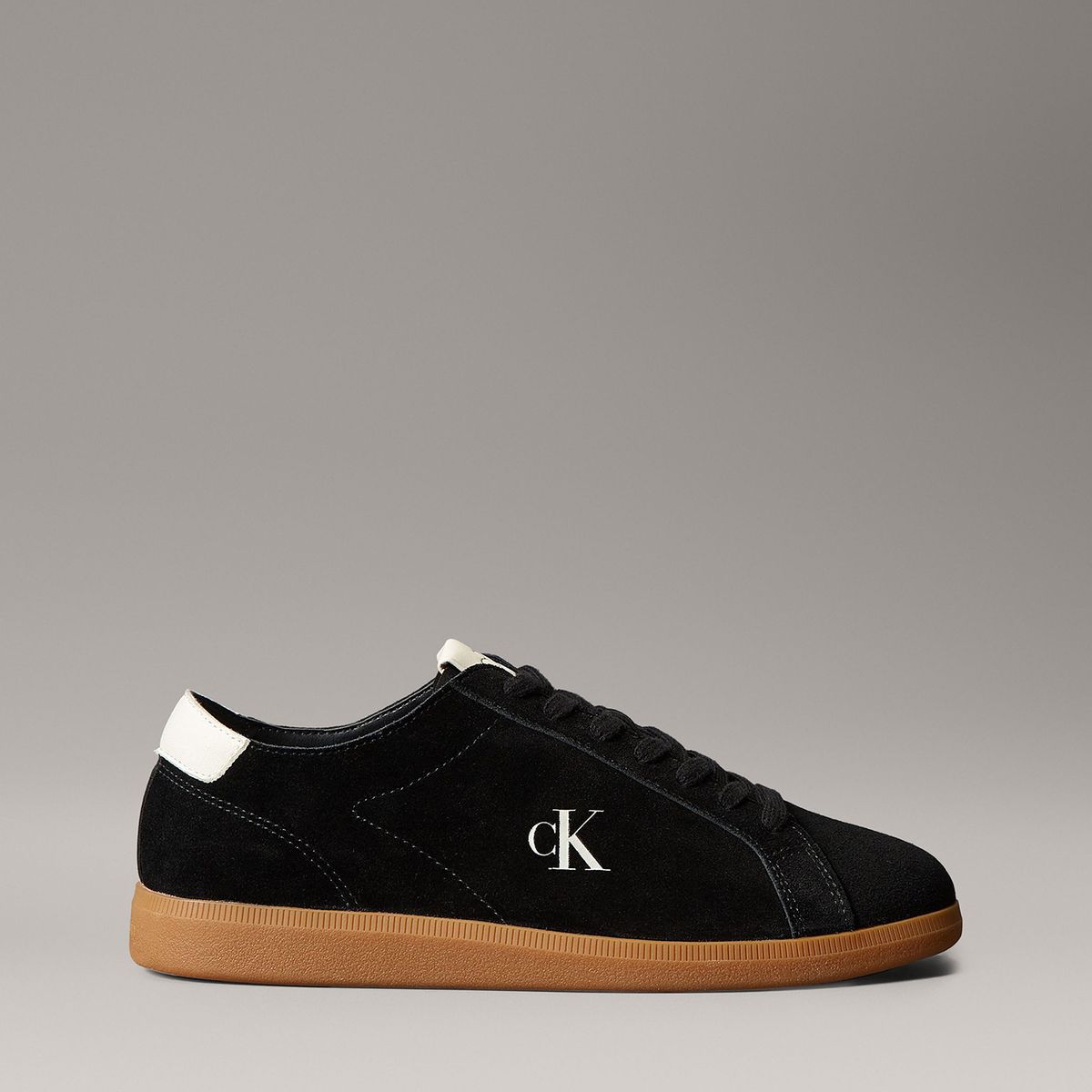 CALVIN KLEIN - Tenis negro cupsole de cuero Calvin Klein