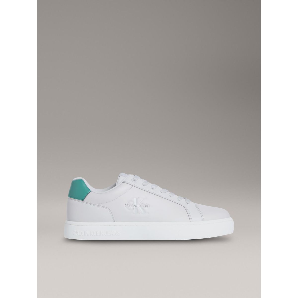 CALVIN KLEIN - Tenis gris classic cupsole con monograma Calvin Klein
