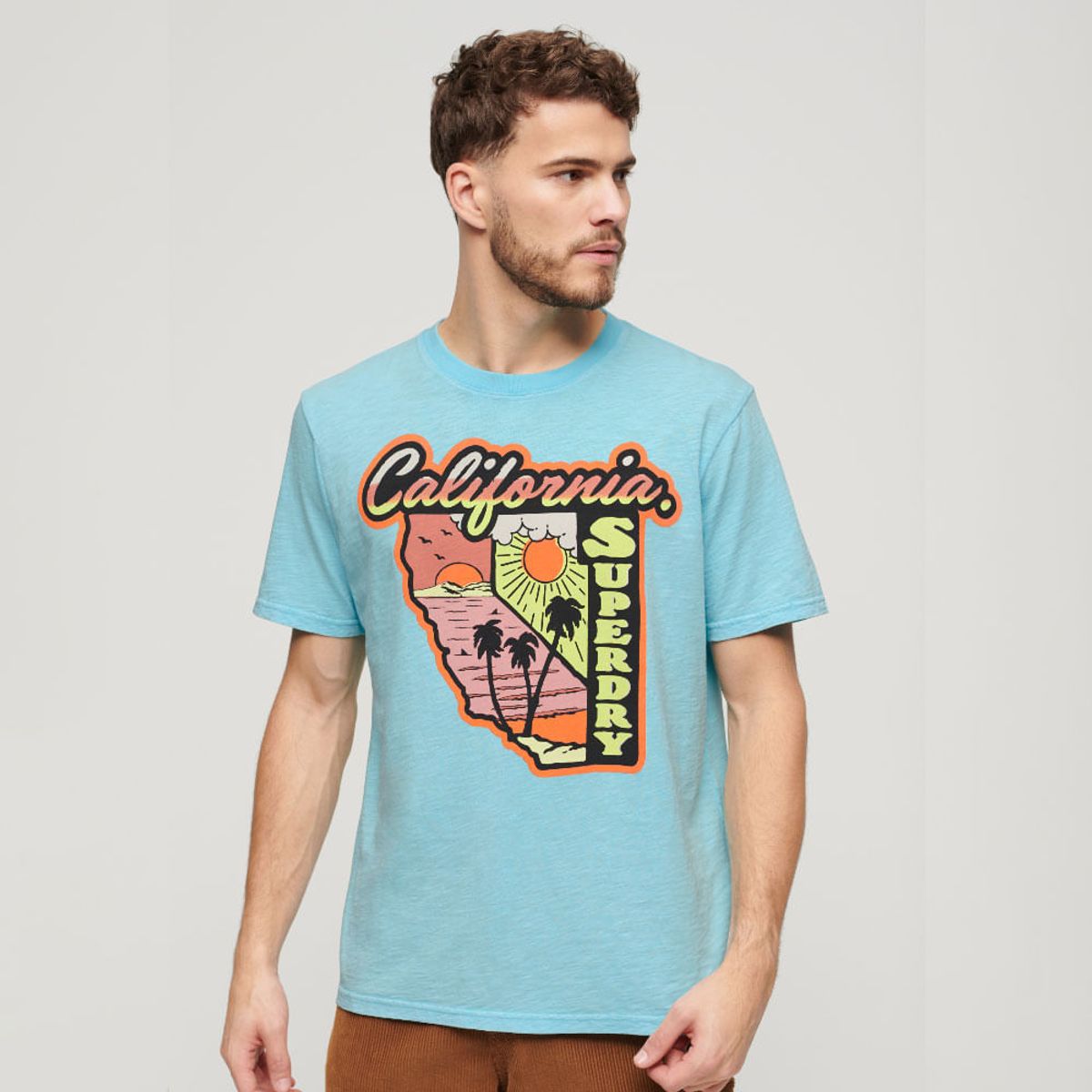 SUPERDRY - Camiseta Manga Corta Para Hombre Neon Travel Graphic Loose Tee Superdry