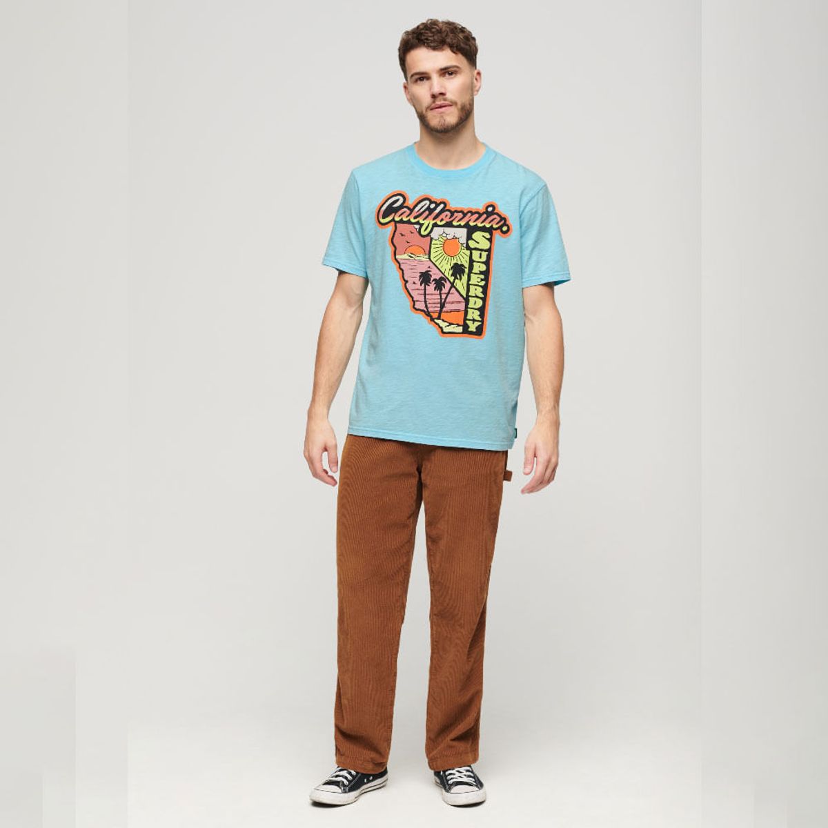 SUPERDRY - Camiseta Manga Corta Para Hombre Neon Travel Graphic Loose Tee Superdry