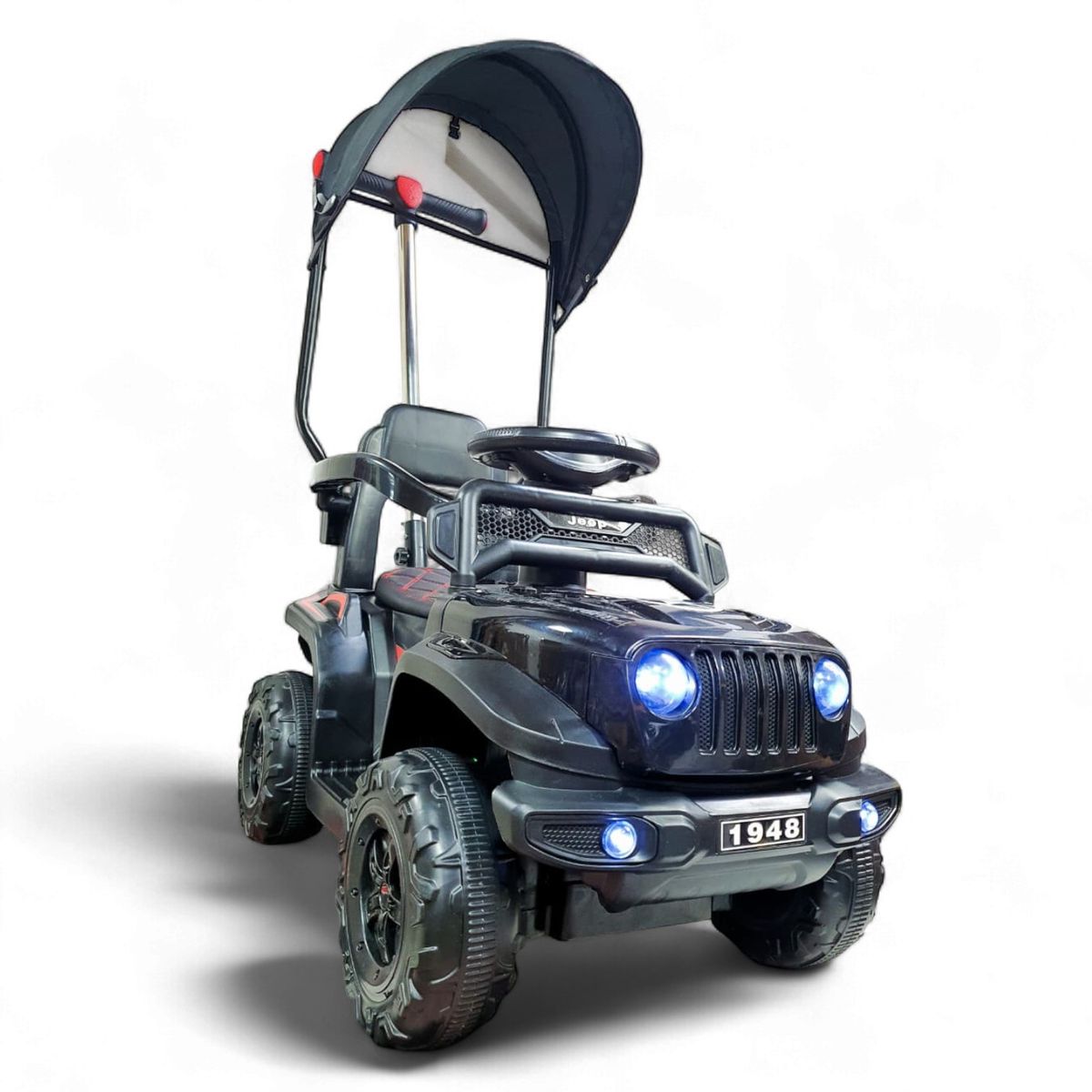 SUNBABY - Carro Montable Bebe Paseador JEEP Juguete NEGRO 1-5 años