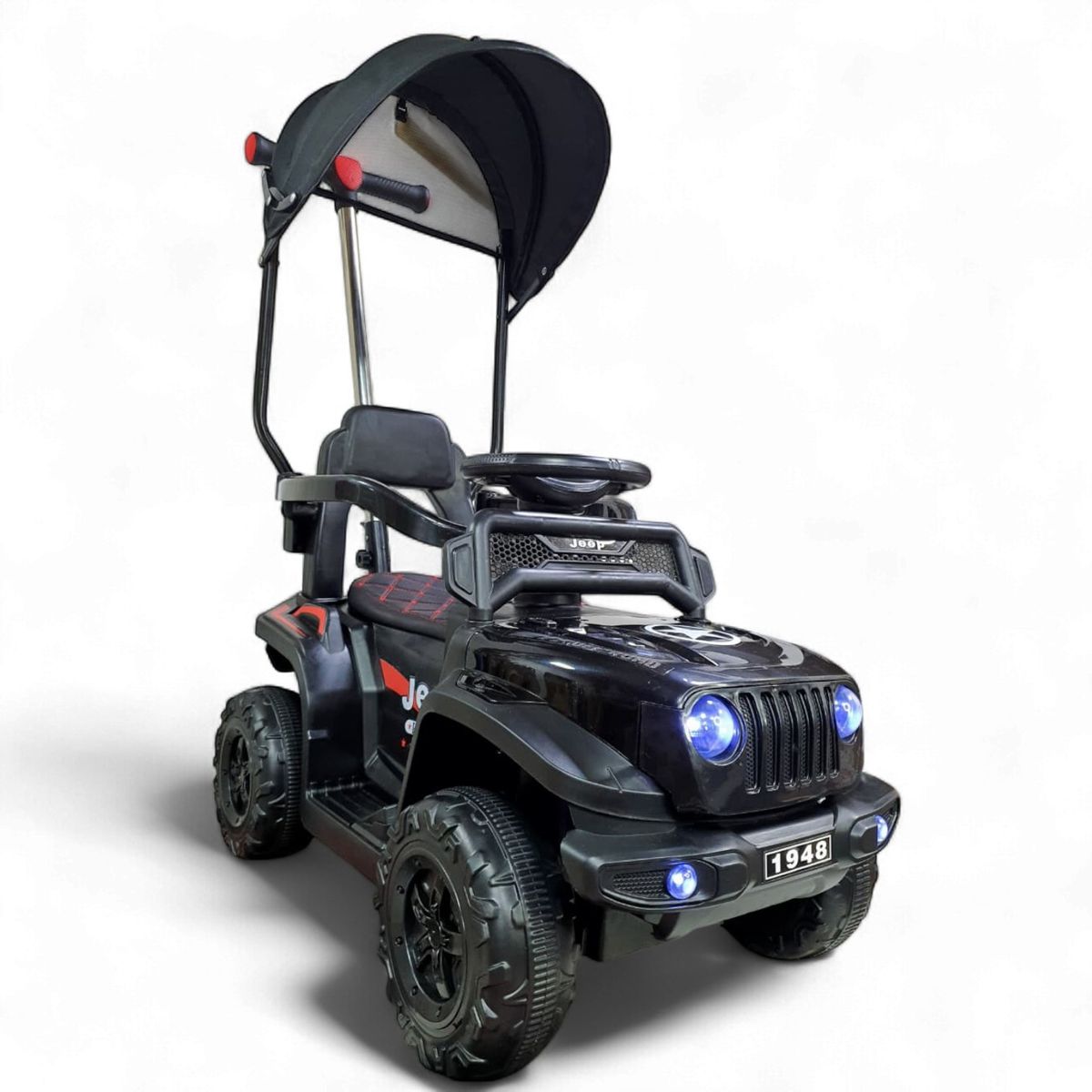 SUNBABY - Carro Montable Bebe Paseador JEEP Juguete NEGRO 1-5 años