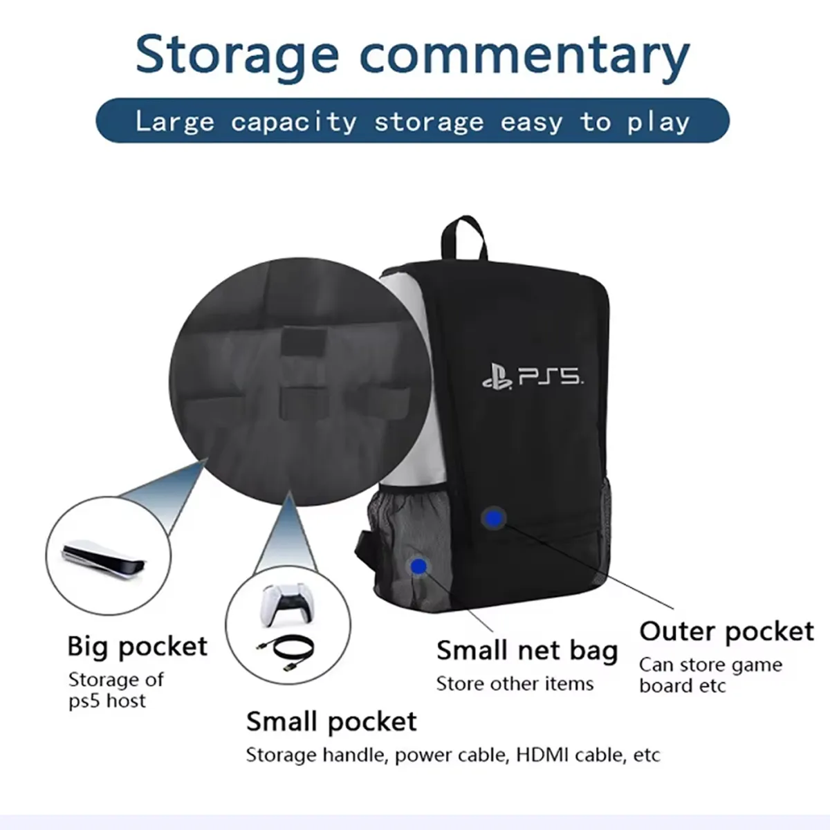 GAME TIME - Estuche Maletín Morral para consola Playstation Ps5 slim porta Accesorios controles y juegos
