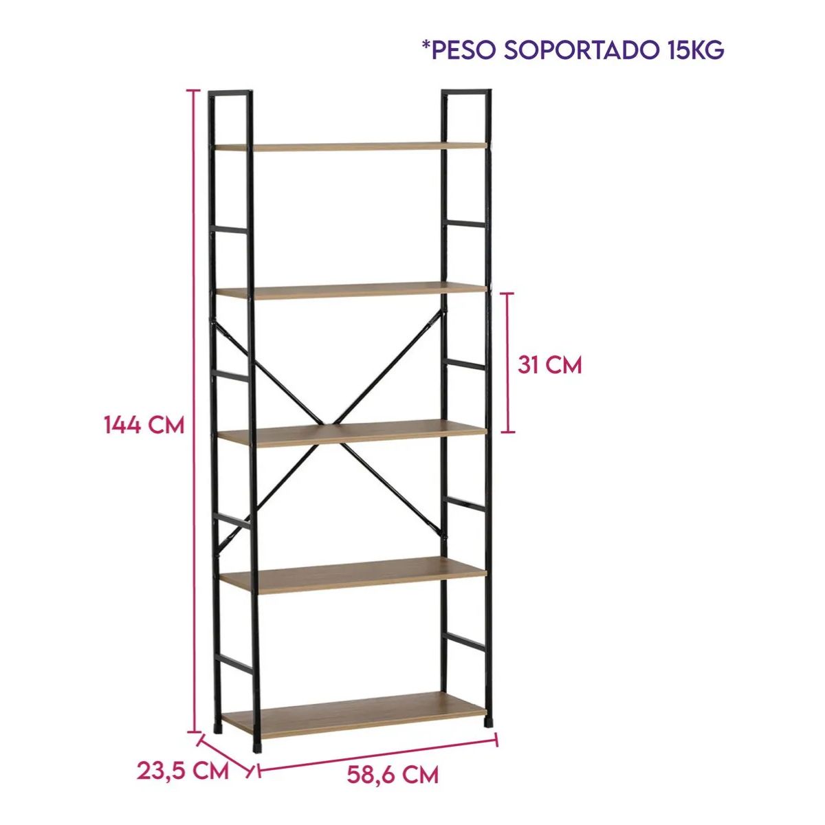 GENERICO - Estante Organizador De Piso 5 Niveles Industrial Refarcadiol