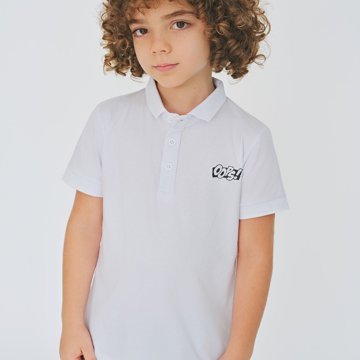 GENERICO - CAMISETA TIPO POLO NIÑO BLANCO