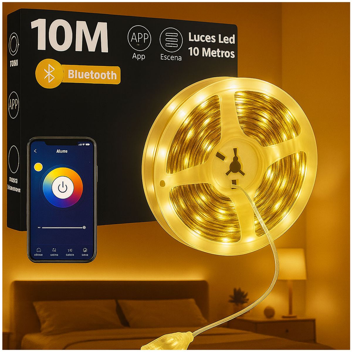 ONE PIXEL - Tira LED 10 Metros Ultra Flex Rgb Smart APP Bluetooth