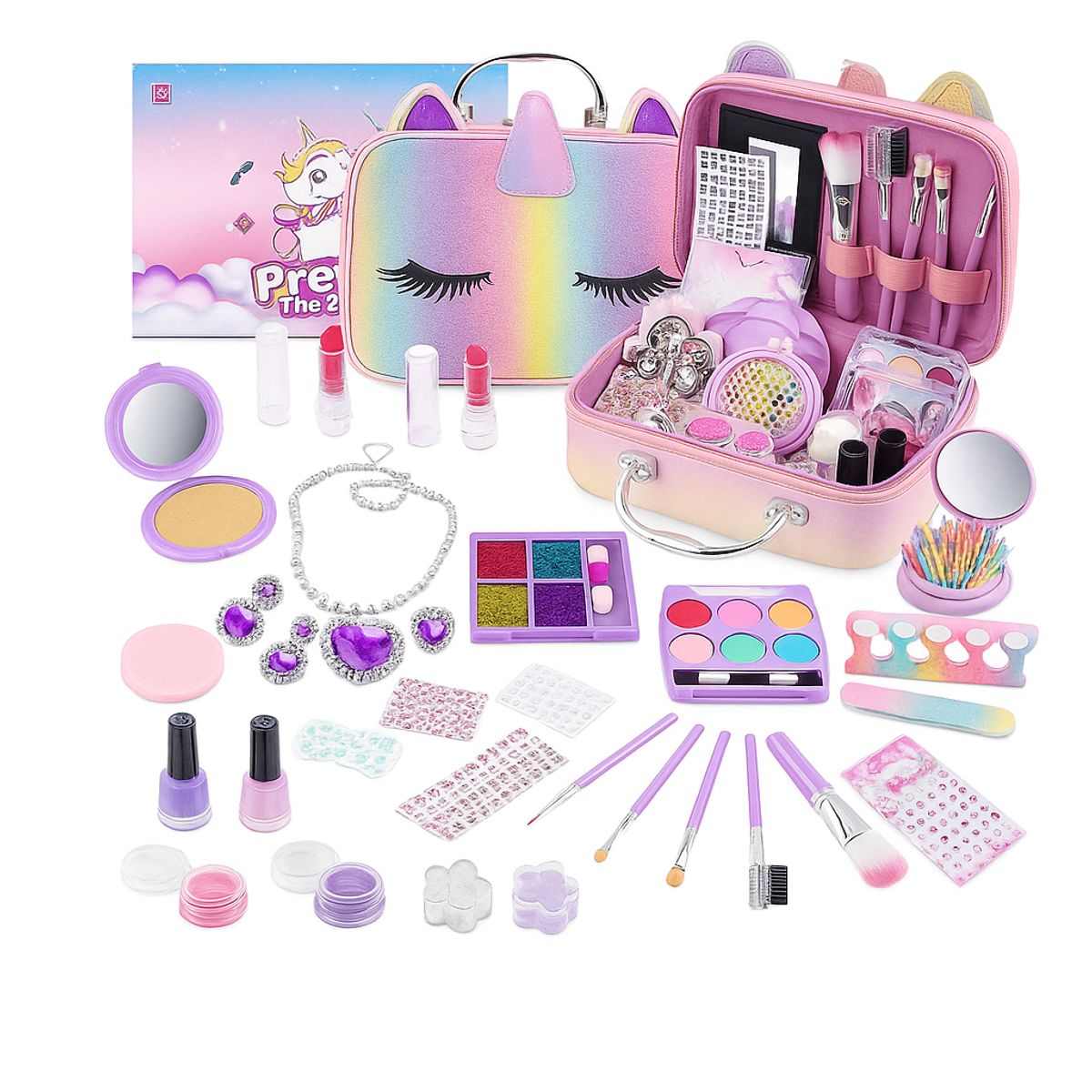 AMERICAN GENERICS - Set de Maquillaje Infantil Unicornio con Maletín y Accesorios
