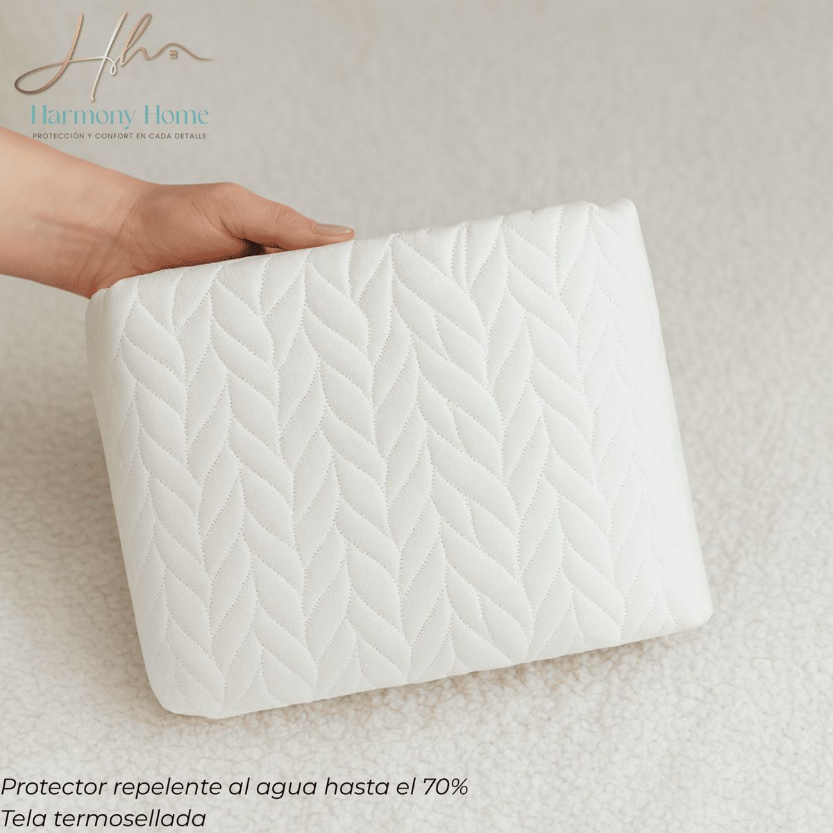 HARMONY HOME - Protector Para Colchón ajuste perfecto mas Funda Blanco 100X190