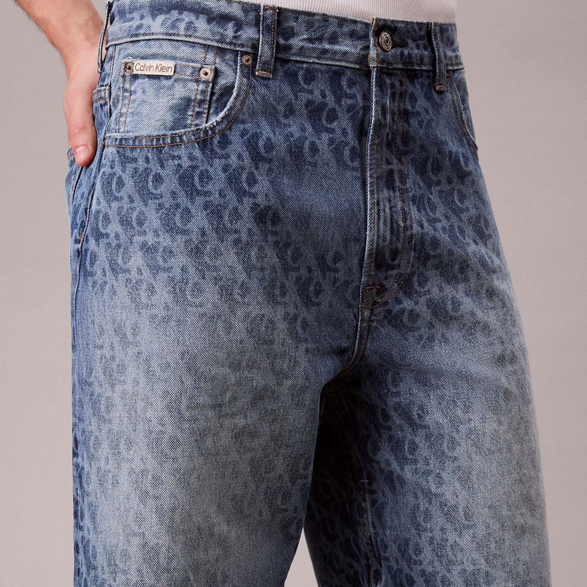 CALVIN KLEIN - Bermudas azul denim con logo monograma 90s Calvin Klein